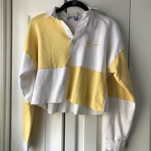 SOLD collared yellow and white long sleeve